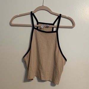 H&M Divided Taupe and Black Crop Top